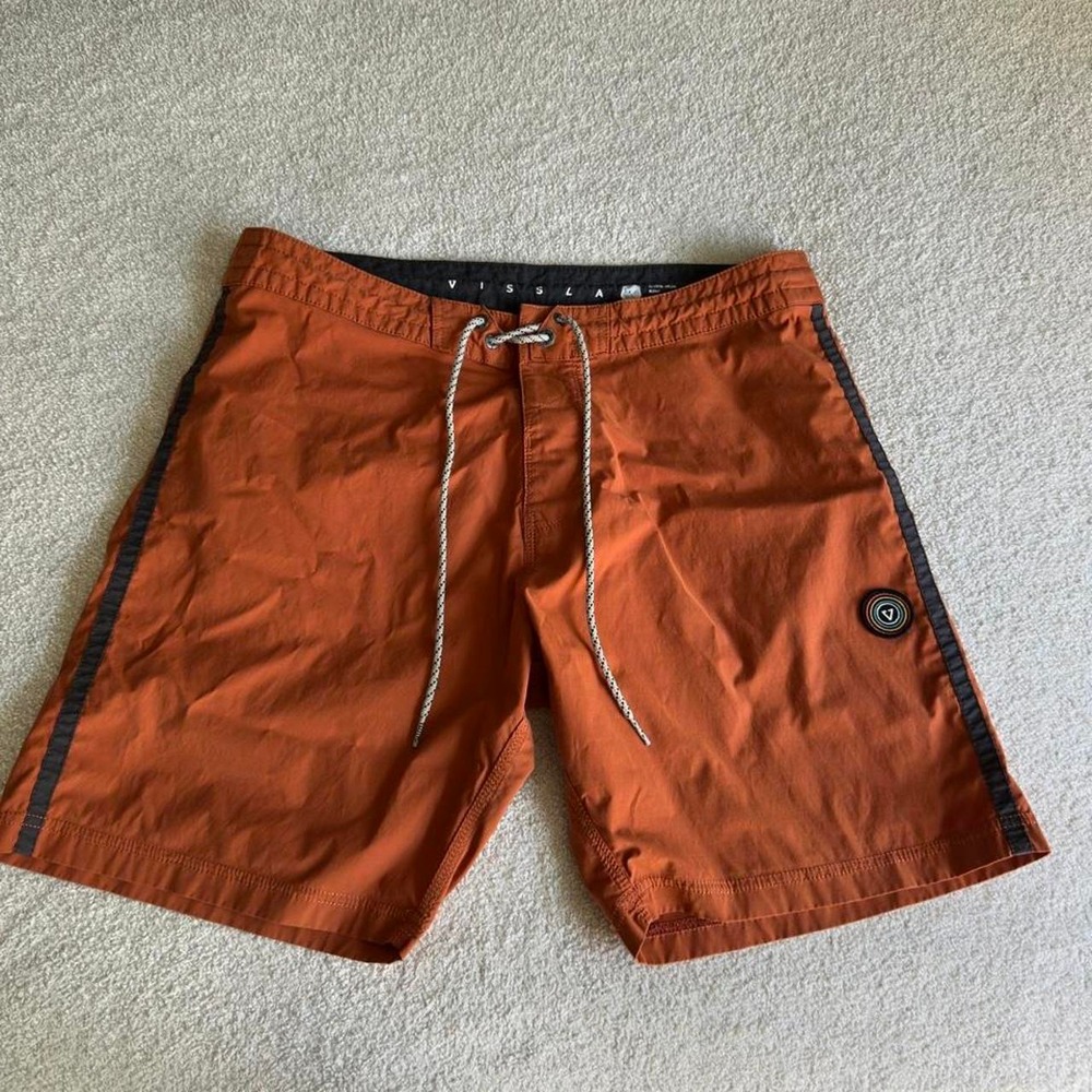 Vissla Mens 34 Trip Out Boardshort Orange Rust 4-Way Stretch M112YTRI 17.5in